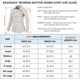 Women's UPF 50+ Long Sleeve Button Down Shirt FS21W - Bassdash