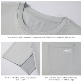 Men's UPF 50+ Short Sleeve Pocket T-Shirt FS26M - Bassdash