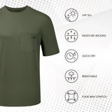 Men's UPF 50+ Short Sleeve Pocket T-Shirt FS26M - Bassdash