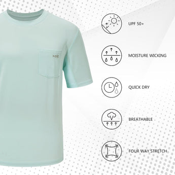 Men's UPF 50+ Short Sleeve Pocket T-Shirt FS26M - Bassdash