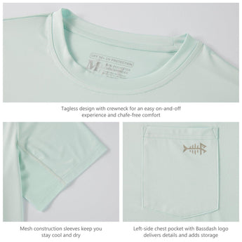 Men's UPF 50+ Short Sleeve Pocket T-Shirt FS26M - Bassdash