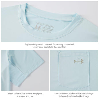 Men's UPF 50+ Short Sleeve Pocket T-Shirt FS26M - Bassdash