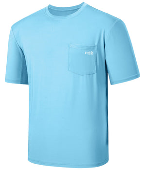 Men UPF 50+ Short Sleeve Pocket Sun Shirt FS26M