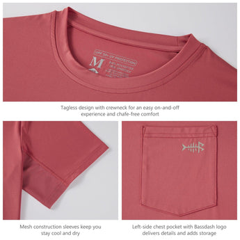 Men's UPF 50+ Short Sleeve Pocket T-Shirt FS26M - Bassdash