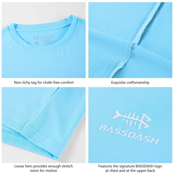 Men's UPF 50+ Short Sleeve T-Shirts FS27M - Bassdash