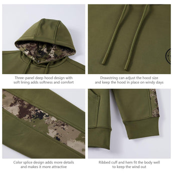 Men's Hunting Fleece Hoodie Pullover FS29M - Bassdash