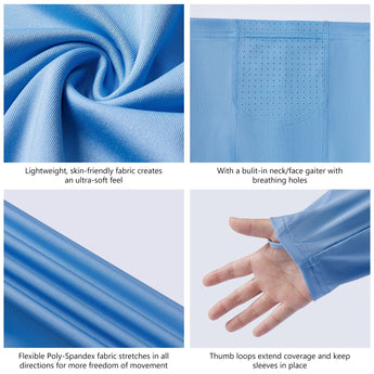 Youth UPF 50+ Hooded Sun Shirt with Mask - Bassdash