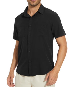 Men's UPF 50+ Short Sleeve Snap Button Down Shirts - Bassdash
