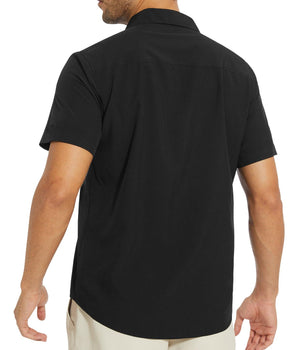 Men's UPF 50+ Short Sleeve Snap Button Down Shirts - Bassdash