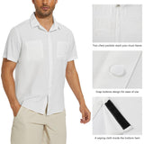 Men's UPF 50+ Short Sleeve Snap Button Down Shirts - Bassdash