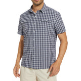 Men's UPF 50+ Plaid Short Sleeve Button Down Shirt - Bassdash