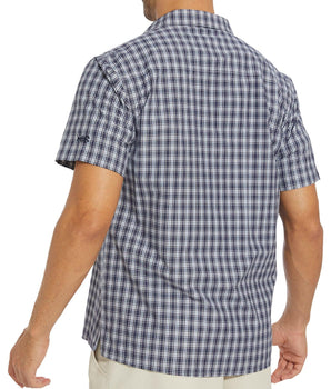 Men's UPF 50+ Plaid Short Sleeve Button Down Shirt - Bassdash