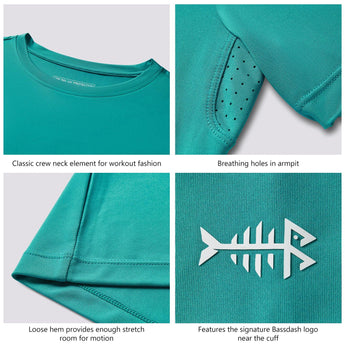 Women's UPF 50+ Short Sleeve T-Shirts - Bassdash