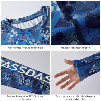 Mens long sleeve sun protection camo shirt - Bassdash