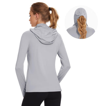 Women's UPF 50+ Mask Hoodie Shirt - Bassdash