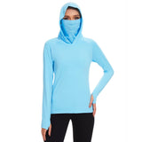 Women's UPF 50+ Mask Hoodie Shirt - Bassdash