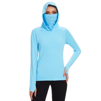 Women's UPF 50+ Mask Hoodie Shirt - Bassdash