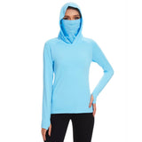 Women's UPF 50+ Mask Hoodie Shirt - Bassdash