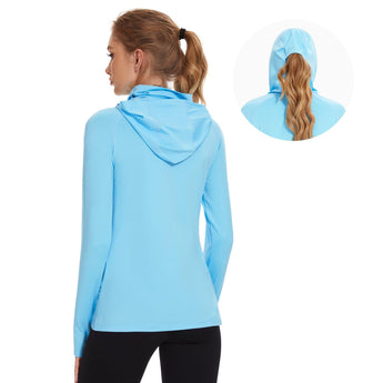 Women's UPF 50+ Mask Hoodie Shirt - Bassdash