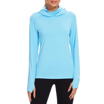 Women's UPF 50+ Mask Hoodie Shirt - Bassdash