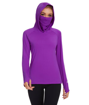 Women's UPF 50+ Mask Hoodie Shirt - Bassdash