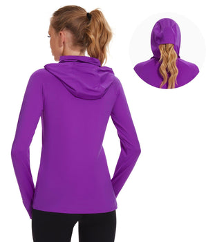 Women's UPF 50+ Mask Hoodie Shirt - Bassdash