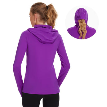 Women's UPF 50+ Mask Hoodie Shirt - Bassdash