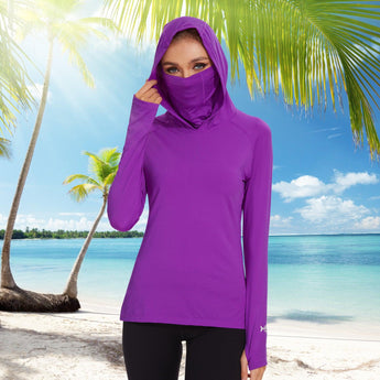 Women's UPF 50+ Mask Hoodie Shirt - Bassdash