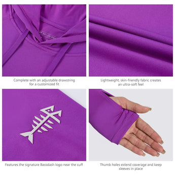 Women’s UPF 50+ LS Hoodie Shirt - Bassdash