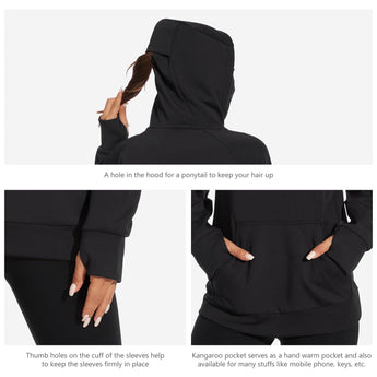 BASSDASH Women’s Fleece Hoodie with Neck Gaiter - Bassdash
