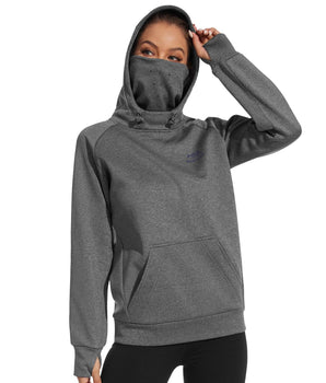 BASSDASH Women’s Fleece Hoodie with Neck Gaiter - Bassdash
