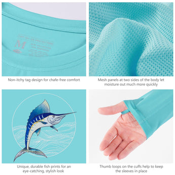 Men’s Fish Graphic Long Sleeve T-Shirts - Bassdash