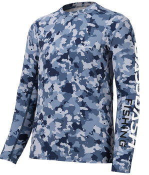 camo fishing shirt long sleeve Blue Camo