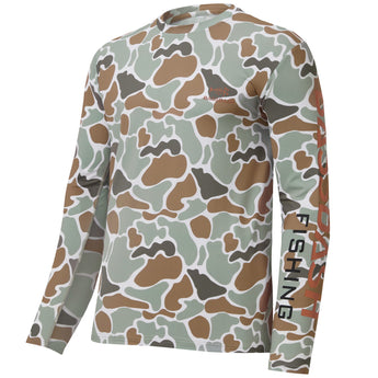 long sleeve fishing t shirts Color Block Camo