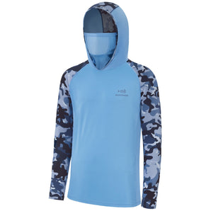 M’s UPF 50+ Camo Sleeve Hoodie Shirt with Neck Gaiter