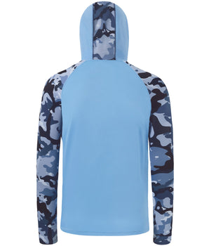 M’s UPF 50+ Camo Sleeve Hoodie Shirt with Neck Gaiter