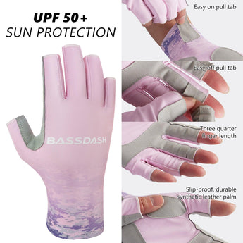 Women’s UPF 50+ Fingerless Fishing Gloves - Bassdash