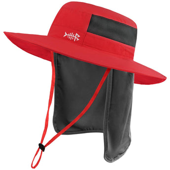 Unisex UPF 50+ Wide Brim Bucket Hat with Detachable Neck Flap FH02 - Bassdash