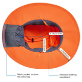 Unisex UPF 50+ Wide Brim Bucket Hat with Detachable Neck Flap FH02 - Bassdash