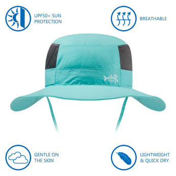 Unisex UPF 50+ Wide Brim Bucket Hat with Detachable Neck Flap FH02 - Bassdash