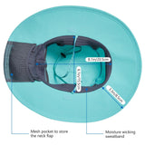 Unisex UPF 50+ Wide Brim Bucket Hat with Detachable Neck Flap FH02 - Bassdash