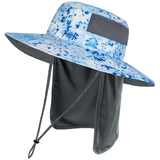 Unisex UPF 50+ Wide Brim Bucket Hat with Detachable Neck Flap FH02 - Bassdash
