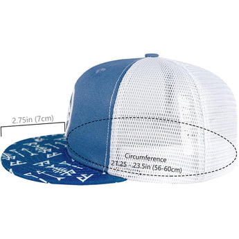 Unisex Flat Brim Trucker Cap - Blue3 - Bassdash