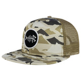 Unisex Flat Brim Trucker Cap - Mountain Camo - Bassdash