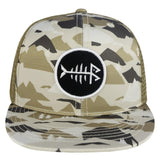 Unisex Flat Brim Trucker Cap - Mountain Camo - Bassdash