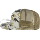 Unisex Flat Brim Trucker Cap - Mountain Camo - Bassdash