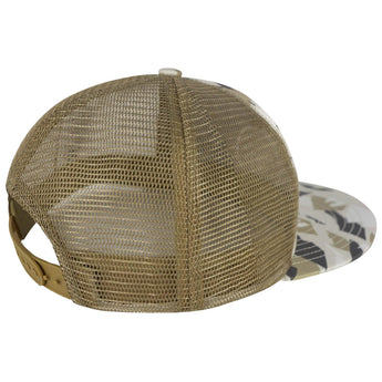 Unisex Flat Brim Trucker Cap - Mountain Camo - Bassdash