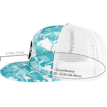 Unisex Flat Brim Trucker Cap - Fish Camo3 - Bassdash