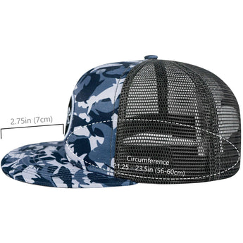 Unisex Flat Brim Trucker Cap - Shark Camo3 - Bassdash
