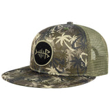 Unisex Flat Brim Trucker Cap - Palm Tree Camo - Bassdash